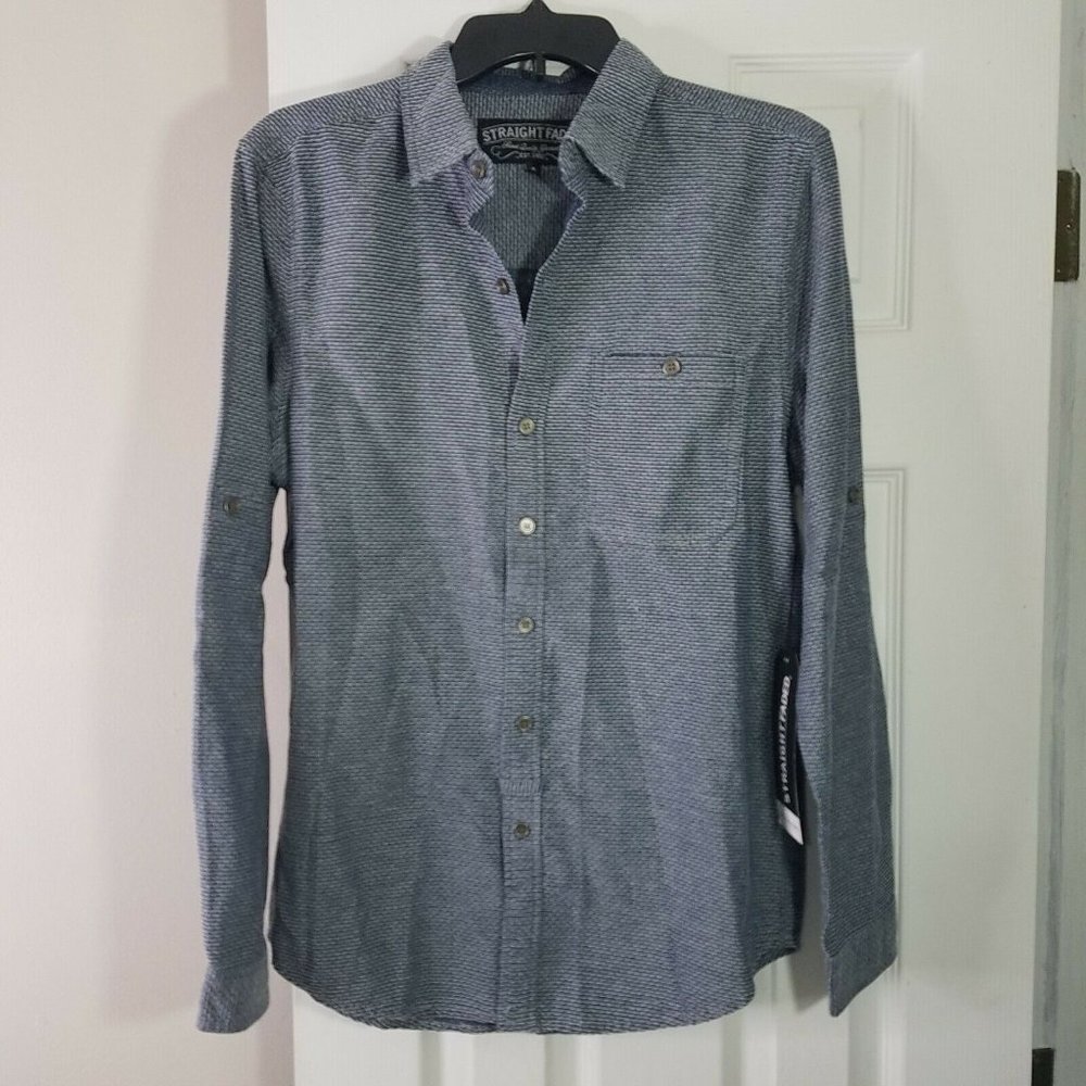 Straight Faded Mens Long Sleeve Button Up Shirt sz Small